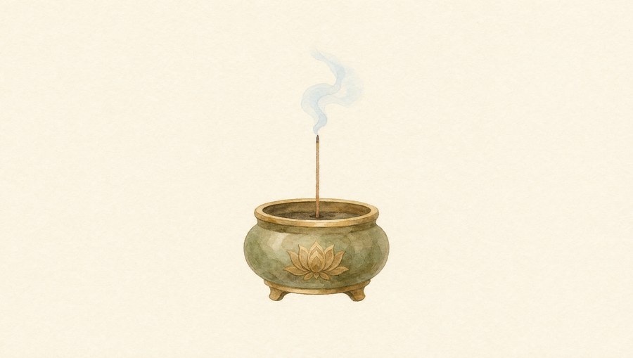 Räuchergefäß mit Lotus - ein Sinnbild der Ruhe